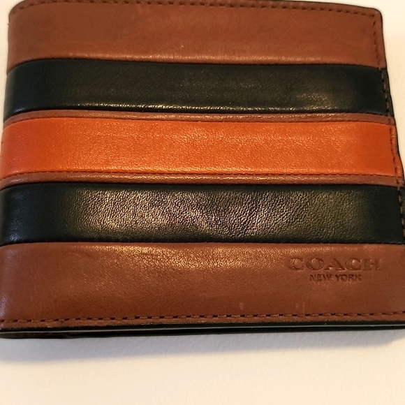 New Coach Tricolor Men's Leather Wallet with Removable Credit Card Holder - Picture 2 of 9